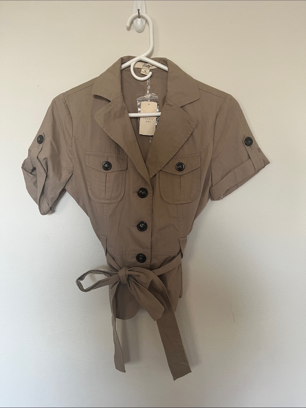 Short Sleeve Utility Jacket - Taupe
